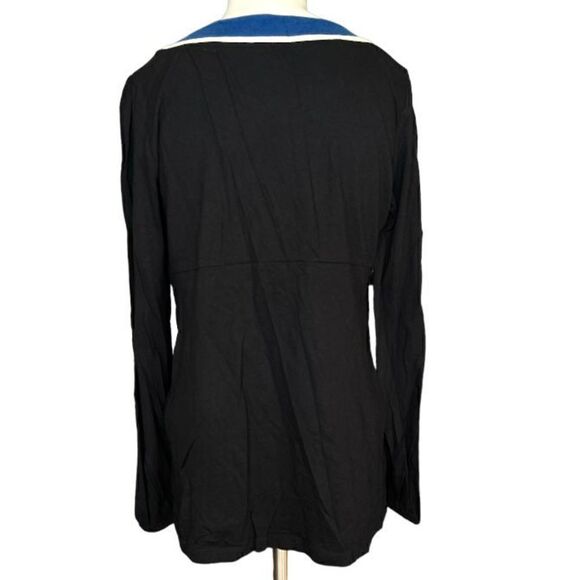 Duo Maternity size medium black split neck top - Picture 3 of 9